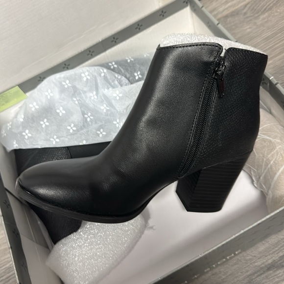 Womens Graceyy Faux Leather Ankle Boots Black - Picture 6 of 7